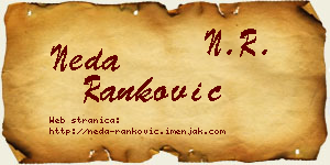 Neda Ranković vizit kartica